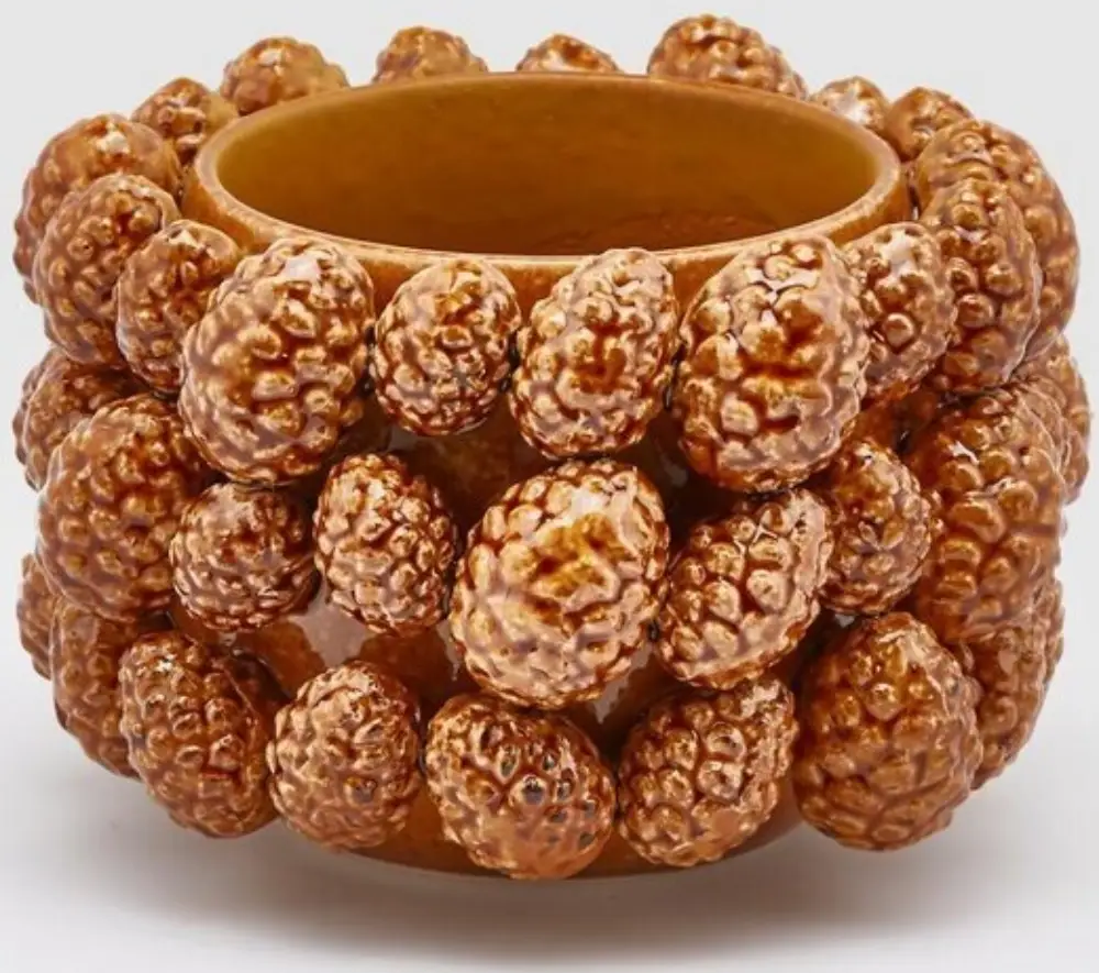 Blumentopf Zapfen braun | 15x22cm Steingut |