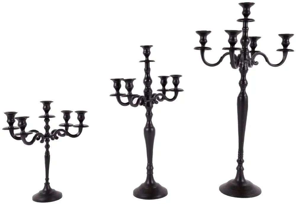 Kerzenleuchter 5arm 80cm M | Aluguss schwarz |