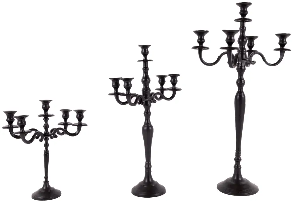 Kerzenleuchter 5arm 60cm S | Aluguss schwarz |