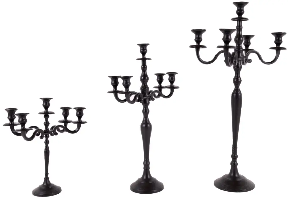 Kerzenleuchter 5arm 40cm XS | Aluguss schwarz |