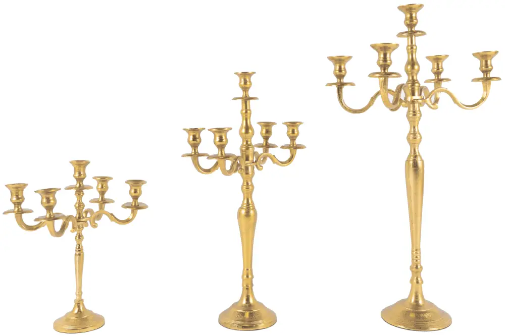 Kerzenleucher 5arm 40cm XS | Aluguss gold |