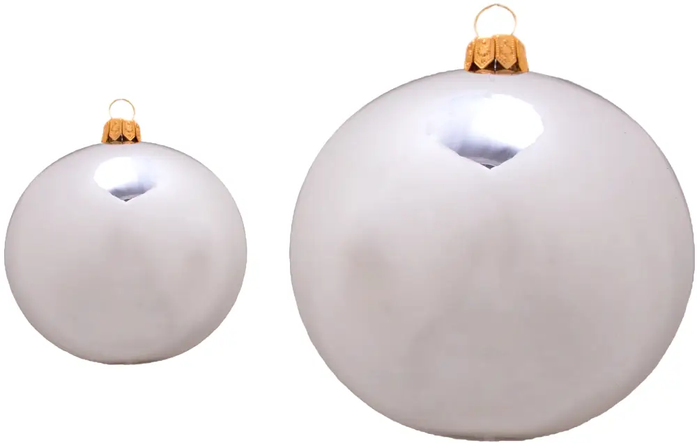 Weihnachtskugel 10er silber glanz | mundgeblasen, Handtaucherei | 6 Stück