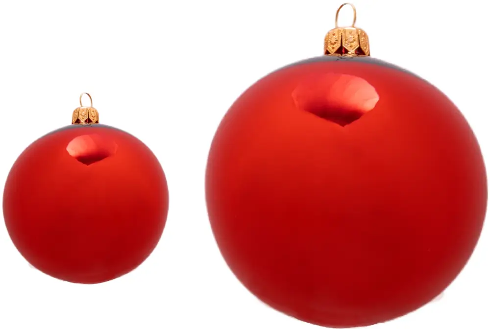 Weihnachtskugel 10er rot glanz | mundgeblasen, Handtaucherei | 6 Stück