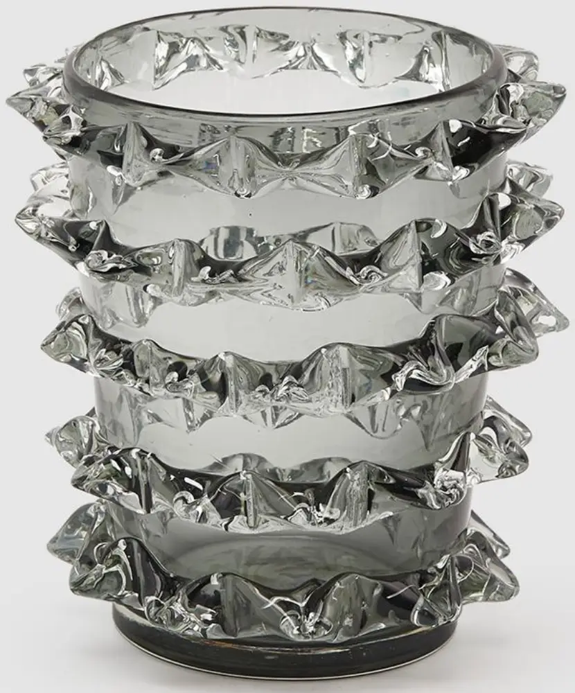 VASE MIT SPIKES GRAU | klein H 23 cm |