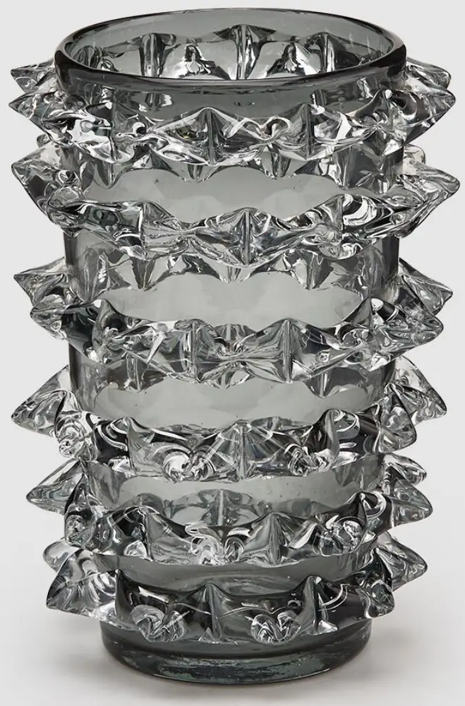 VASE MIT SPIKES GRAU | groß H 28 cm |
