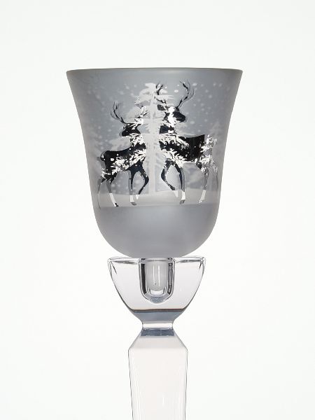 Glasaufsatz Hirsch | white/silver |