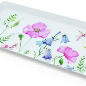 Tablett rechteckig klein, Blumenwiese