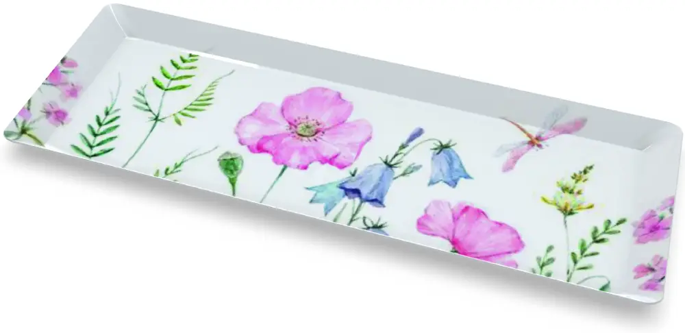Tablett rechteckig groß, Blumenwiese