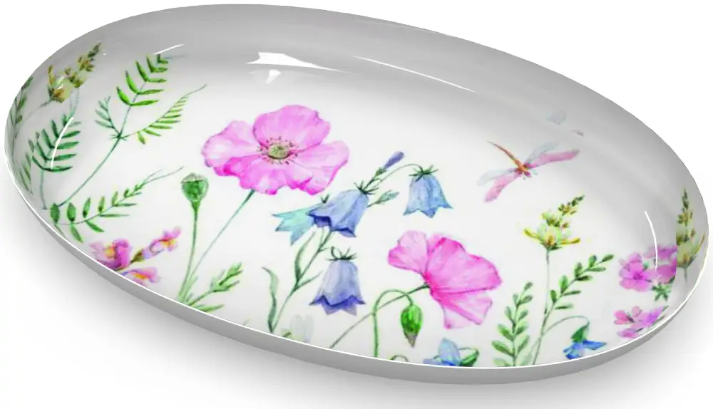 Schale oval, Blumenwiese