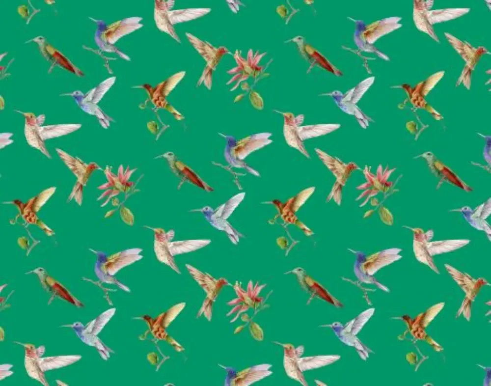 Decke Kolibri grün 100×100 | 100% Baumwolle |