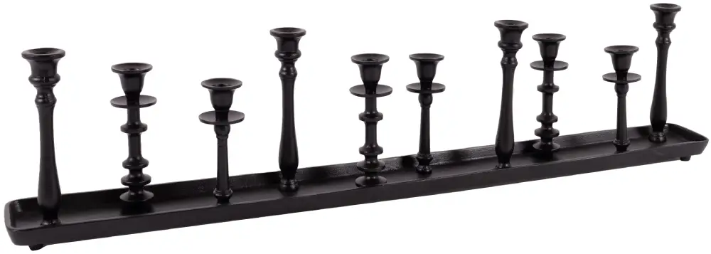 Tischkerzenleuchter 10er | Aluguss schwarz |