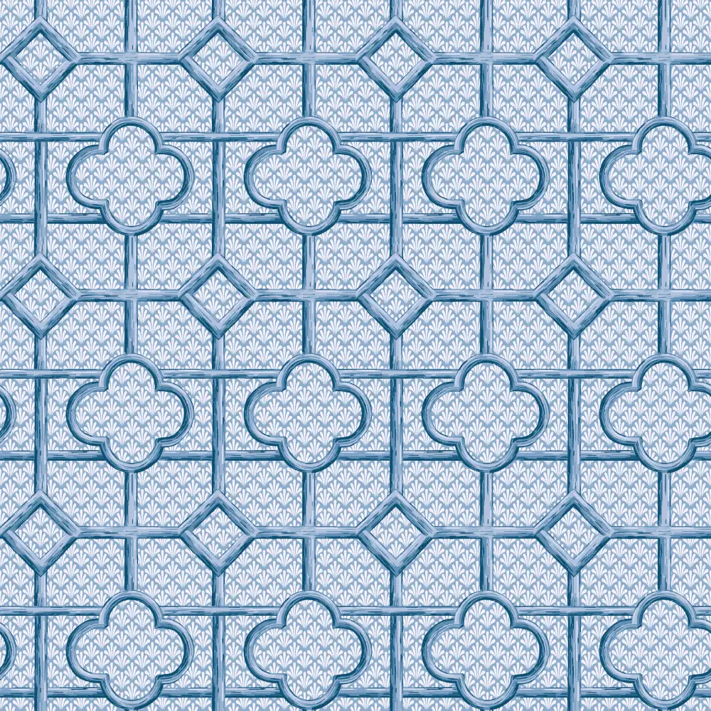 Kissen Reja 50/50 blau weiß | 100% Baumwolle |