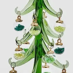 Kerzenhalter Tannenbaum | grün Glas klein 24,5cm |