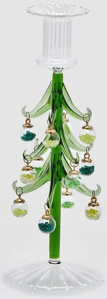Kerzenhalter Tannenbaum | grün Glas klein 24,5cm |