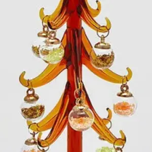Kerzenhalter Tannenbaum | braun Glas klein 24,5cm |
