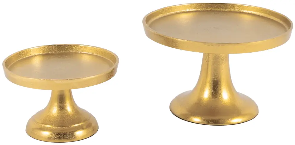 Tablett auf Fuß groß | Aluguss gold |