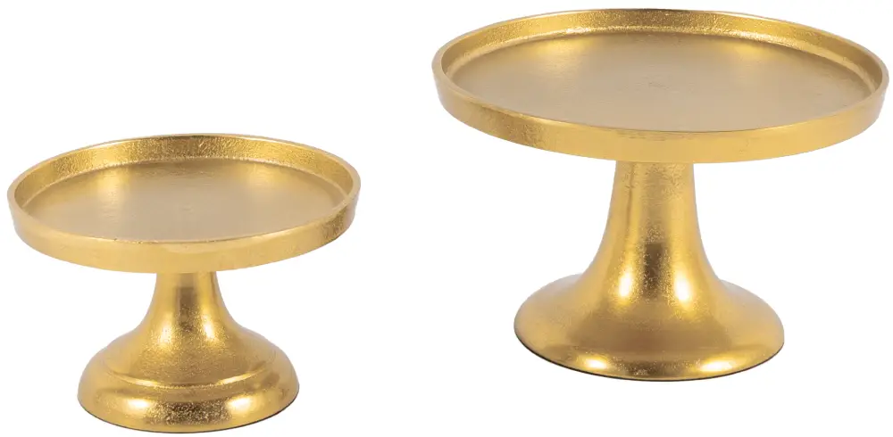 Tablett auf Fuß klein | Aluguss gold |