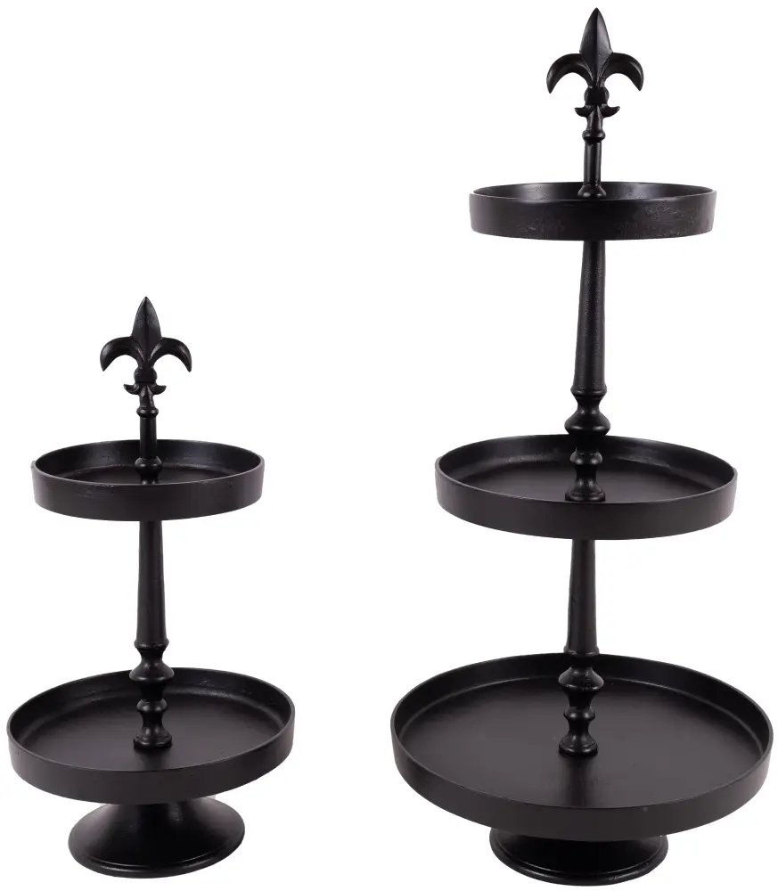 Etagere Lilie 3er | Aluguss schwarz |