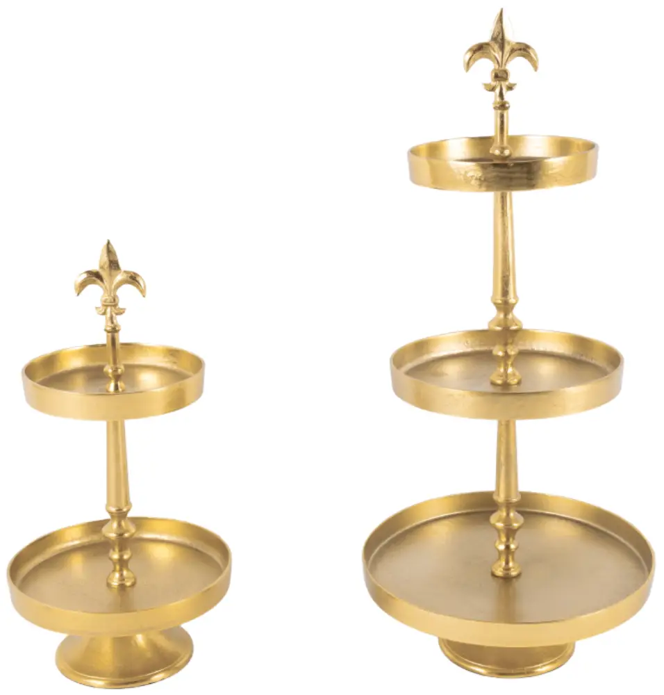 Etagere Lilie 3er | Aluguss gold |