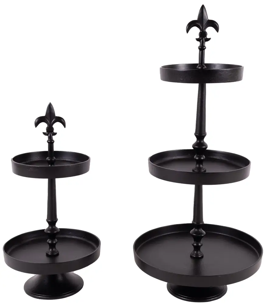 Etagere Lilie 2er | Aluguss schwarz |