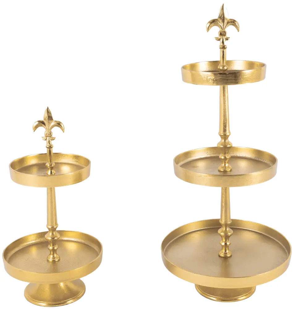 Etagere Lilie 2er | Aluguss gold |