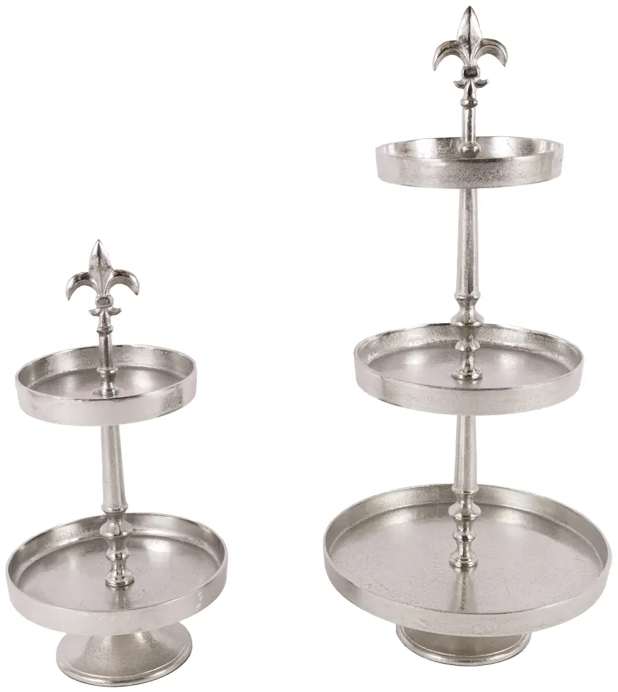 Etagere Lilie 2er | Aluguss silber |