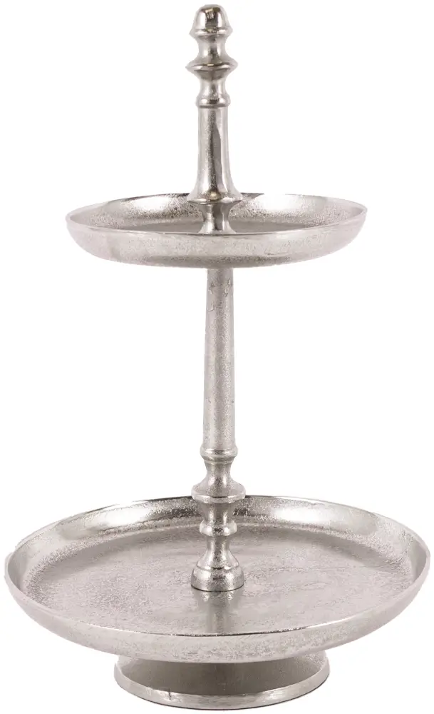 Etagere 2er | Aluguss silber |