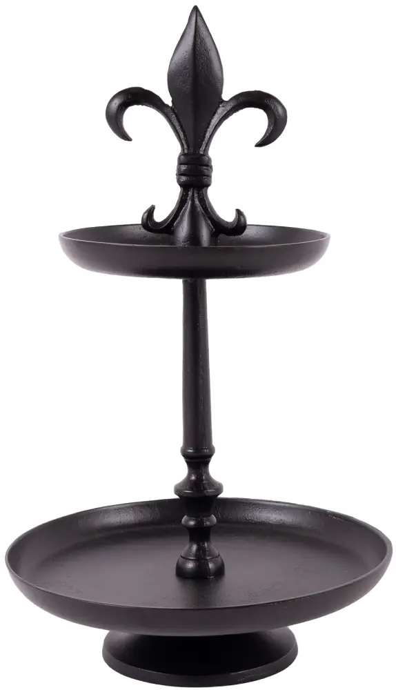 Etagere Lilie groß 2er | Aluguss schwarz |