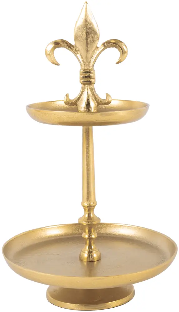 Etagere Lilie groß 2er | Aluguss gold |