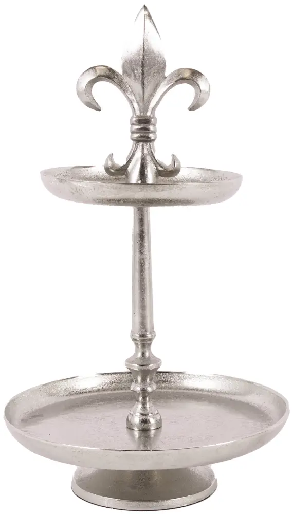 Etagere Lilie groß 2er | Aluguss silber |