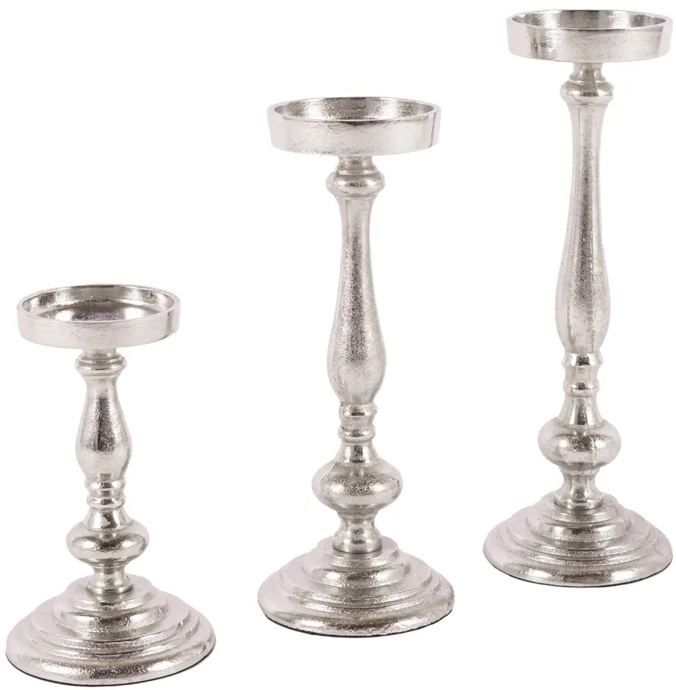 Kerzenleuchter Wien L | Aluguss silber |