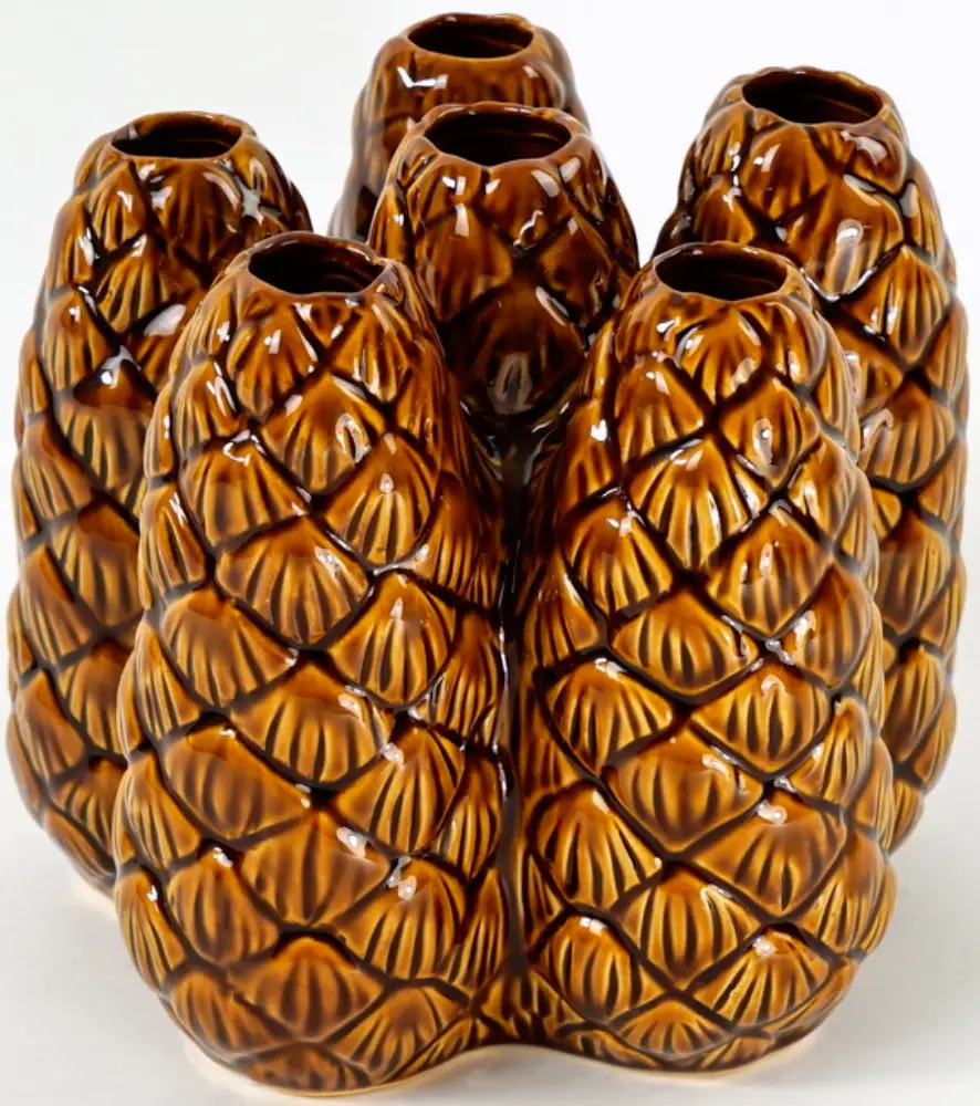 Vase Zapfen braun | 20x20x18 cm Steingut |