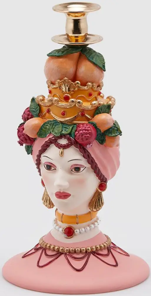 Kerzenleuchter Früchte klein rose | Resin H 31 cm |