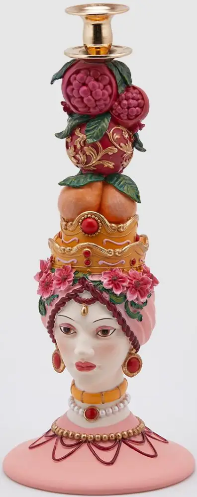 Kerzenleuchter Früchte groß rose | Resin H 40 cm |