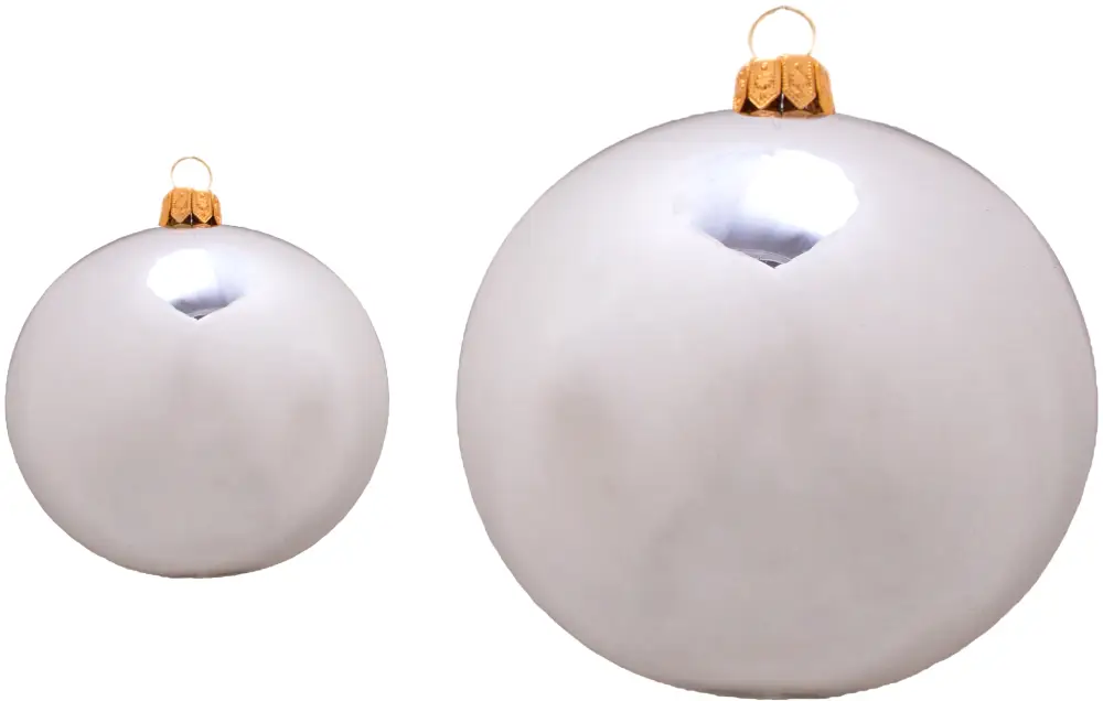 Weihnachtskugel 8er silber glanz | mundgeblasen, Handtaucherei | 6 Stück