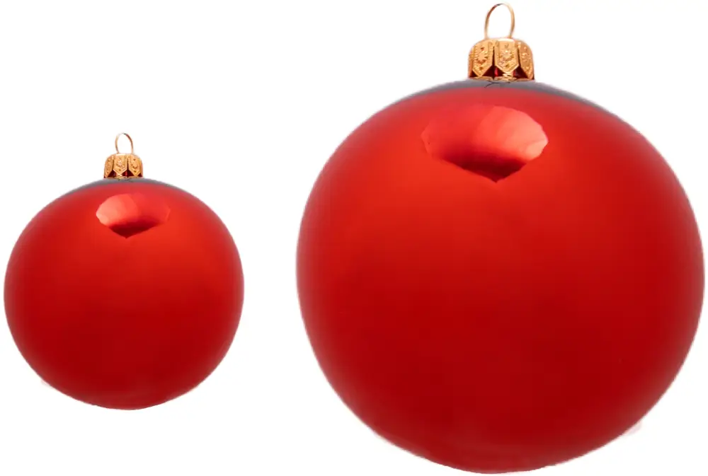 Weihnachtskugel 8er rot glanz | mundgeblasen, Handtaucherei | 6 Stück