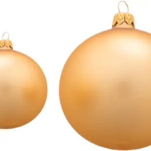 Weihnachtskugel 8er gold matt | mundgeblasen, Handtaucherei | 6 Stück