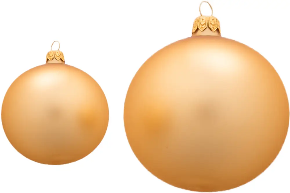 Weihnachtskugel 8er gold matt | mundgeblasen, Handtaucherei | 6 Stück