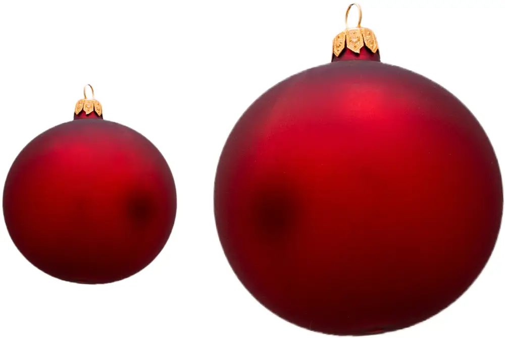 Weihnachtskugel 8er bordeaux matt | mundgeblasen, Handtaucherei | 6 Stück