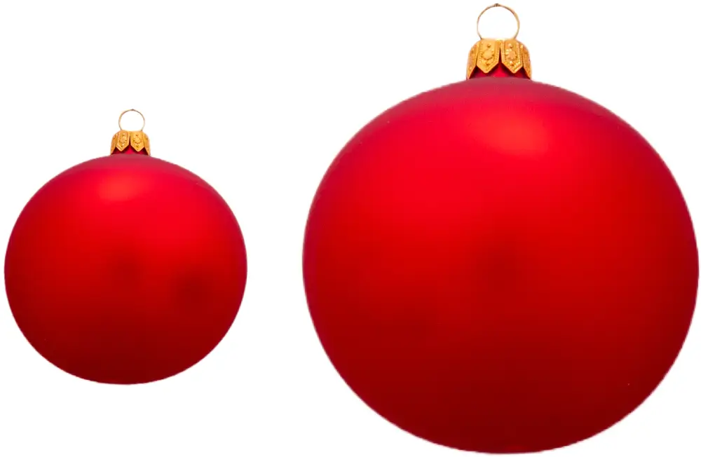 Weihnachtskugel 8er rot matt | mundgeblasen, Handtaucherei | 6 Stück