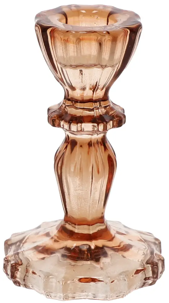 Kerzenleuchter braun 10,5 cm | Glas |