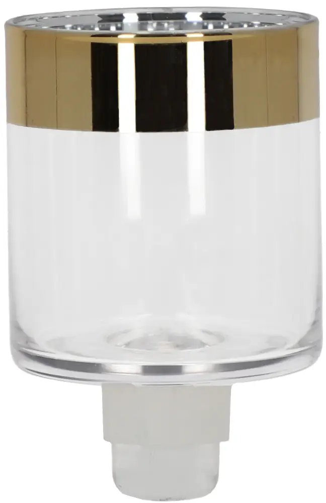 Glasaufsatz Zylinder S | klar, Goldrand |