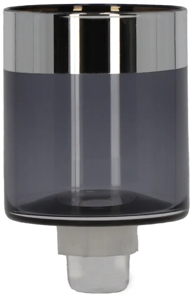 Glasaufsatz Zylinder S | grau, Silberrand |