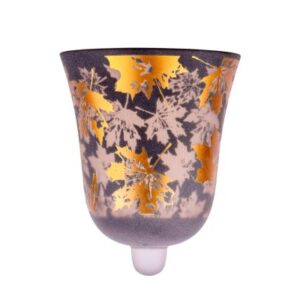 Glasausatz Ahornblatt | Glas grau/Kupfer |