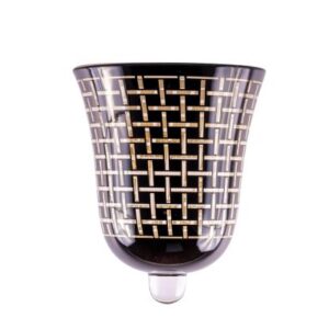 Glasaufsatz Karo | Glas schwarz/gold |