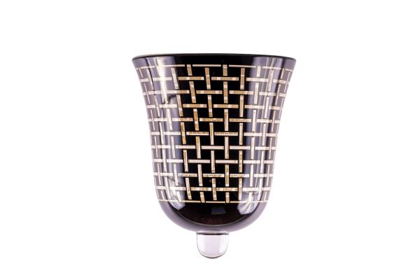 Glasaufsatz Karo | Glas schwarz/gold |