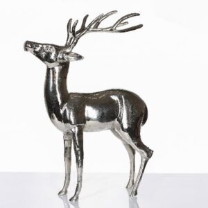 Hirsch Aluguss | silber H 69 cm |
