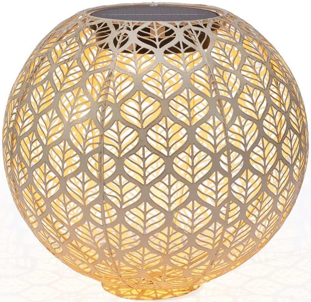 Solar und USB Laterne Grafic | 1LED ww, 1LED kw, Ø 30 cm light beige | Indoor & Outdoor