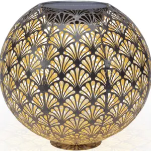 Solar und USB Laterne Ball Santana | 1LED ww, 1LED kw, Ø 30 cm anthrazit | Indoor & Outdoor