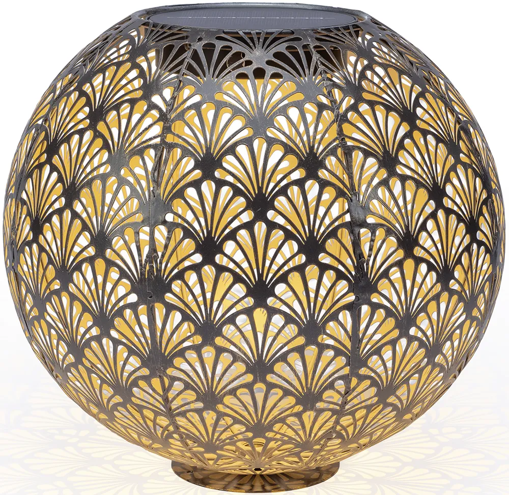 Solar und USB Laterne Ball Santana | 1LED ww, 1LED kw, Ø 30 cm anthrazit | Indoor & Outdoor